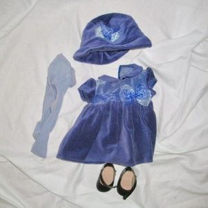 American Girl bittybaby purple velveteen dress